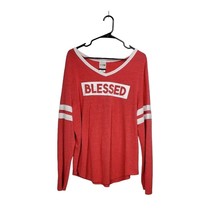 Jerry Leigh Juniors 3X Women&#39;s T-Shirt White Trim Long Sleeve &quot;Blessed&quot; - $16.83