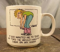 Vintage Humor Coffee Mug Cup Aerobics Fitness If God Wanted Me To Touch ... - £2.99 GBP