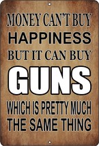 Guns Happiness Money Rogue River Tactical Funny Metal Tin Sign Wall Decor Man - £26.30 GBP