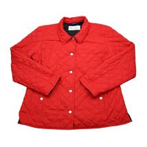 Westbound Jacket Womens L Red Quilted Long Sleeve Collared Snap Button Pocket - £23.37 GBP