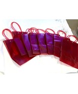 RED  Gift Bags Plastic Acrylic set of 8 with handles NEW - $294.33 MXN