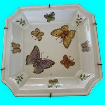 Andrea By Sadek Butterfly Dish Plate 8 Inch Gold Trim With Special Hanger - $28.05