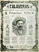 3221.Mexican Vintage Poster.Pancho Villa poetry.Calaveras.Mexico.Room Art Decor - £12.98 GBP+