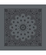 Carolina Creative Bandanna (Charcoal/Black) Austin Paisley 27&quot; x 27&quot; 100... - €7,69 EUR