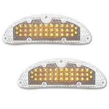 55 Chevy Car Clear Park Turn Signal Light LED Amber Bulb Lens Chevrolet Pair - £60.67 GBP