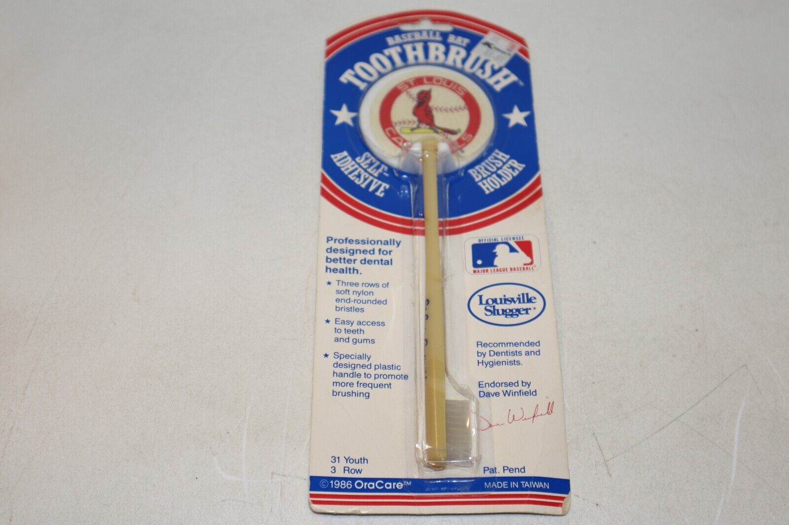 Vintage 1986 OraCare MLB Baseball New St Louis Cardinals Toothbrush & Holder NIP - £11.64 GBP