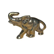 Vintage Ceramic Elephant Figurine Gold Painted - $148.66 MXN