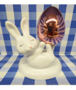 Bath &amp; Body Works White Ceramic Bunny Rabbit with Pink Egg Soap Holder E... - $444.55 MXN