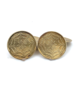 Pair of 14k Yellow Gold Men&#39;s Cufflinks with Snowflakes Beaded Border (#... - $862.65 CAD