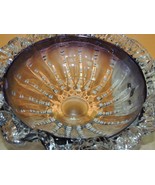 Glass Ruffled / Crimped Edge Bowl Purple &amp; White 9" poss Stevens William... - $67.49