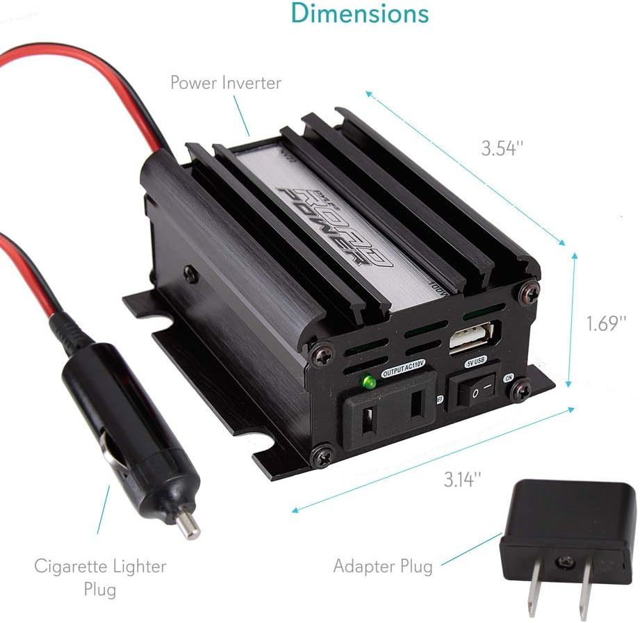Plug-In Car Power Inverter - 100W Continuous 200W Surge Peak Output ...