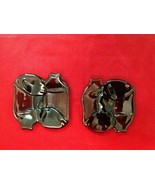 Two 1968 Signed Vintage Melted Glass Beer Bottles Ash Trays Y1 AM - €30,09 EUR