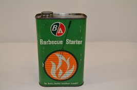BA Barbecue Starter Tin Can British American 32 Ounces Green Vtg French ... - £57.24 GBP