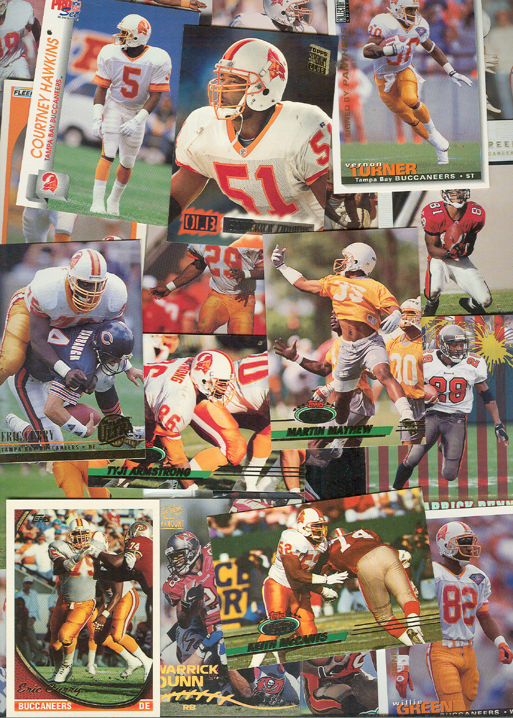 TAMPA BAY BUCCANEERS 100 +FOOTBALL CARDS-EXCELLENT CONDITION 1990 TO THE... - $1.99