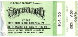 Vintage Grateful Dead Ticket Stumpf März 24 1986 Philadelphia Pennsylvania - £43.16 GBP