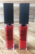 (2) Maybelline Color Sensational Vivid Matte Liquid Lipstick #35 Rebel Red - £5.68 GBP