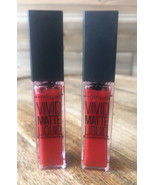 (2) Maybelline Color Sensational Vivid Matte Liquid Lipstick #35 Rebel Red - £5.70 GBP