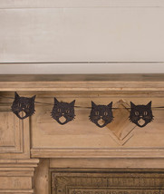 Bethany Lowe Halloween &quot;Glittered Scaredy Cat Silhouette Garland&quot; RL0848 - £22.92 GBP