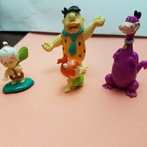 Vintage Set:Fred Flintstone, Pebbles, Dino, BammBamm Rublble Cartoon Figures PVC - £23.49 GBP