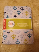 Circo Woven Fitted Crib Sheet, 28&quot;X52&quot; Anchor 100 Percent Cotton - £12.42 GBP