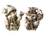 2 Snowman Ornaments 1999 Band Design Oatmeal Collection Winter Christmas... - £15.97 GBP