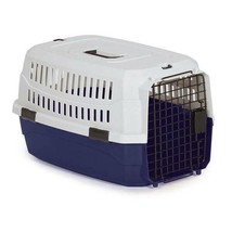 Pet Travel Crate Heavy Duty Plastic Blue Grey Secure Dog Cage Airline Approved  - £45.81 GBP+