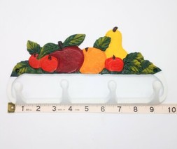 Fruit 4 Hook Key/Towel Holder Apple Orange Pear Cherry New Open Box #4082 - $13.85