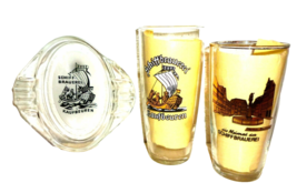 2 Schiff Brauerei +1981 Kaufbeuren German Beer Glasses &amp; Ashtray - £19.71 GBP