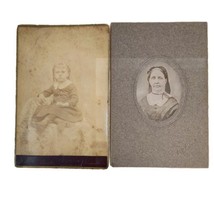 Antique Photos SAME WOMAN YOUNG and OLD Portrait Cabinet Cards RARE - $10.88