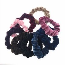 10 Pack Assorted Color Small Velvet Scrunchies for Thin Hair Women Elast... - $10.31