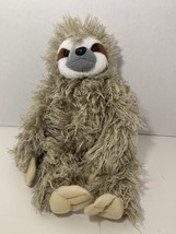 Wild Republic Cuddlekins three-toed sloth gray plush shaggy furry 16&quot; stuffed - $12.86