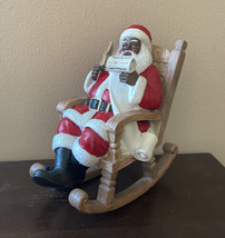 African American Santa Claus on Rocking Chair With His List New Christmas - £35.92 GBP