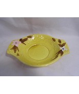 vintage mid century Napco NAPCOWARE Lugged candy DISH bowl ~ yellow w/ f... - £9.58 GBP