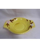 vintage mid century Napco NAPCOWARE Lugged candy DISH bowl ~ yellow w/ f... - $16.41 CAD