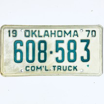 1970 United States Oklahoma Commercial Truck License Plate 608-583 - £14.52 GBP