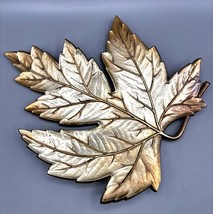 Vintage Syroco Maple Leaf Wall Decor Hanging Gold Tone Sculpture Curved 12&quot; - $733.00 MXN