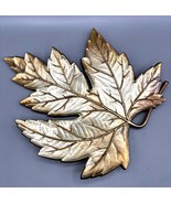 Vintage Syroco Maple Leaf Wall Decor Hanging Gold Tone Sculpture Curved 12&quot; - $39.10