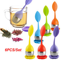 6Pcs Loose Leaf Tea Infuser Herbal Green Tea Strainer Silicone + Stainless Steel - £25.30 GBP