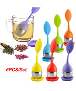 6Pcs Loose Leaf Tea Infuser Herbal Green Tea Strainer Silicone + Stainle... - £25.02 GBP