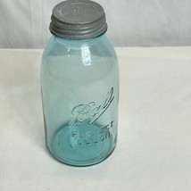 Antique 1900s Blue Half Gallon BALL PERFECT MASON Jar Zinc Porcelain Lin... - £35.55 GBP