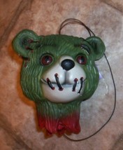 Fun Creepy Evil Terror Green Teddy Bear Toy Head Haunted Handheld Prop C... - £7.04 GBP