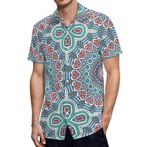 Mondxflaur Mandala Flower Button Down Shirts for Men Short Sleeve Pocket Casual - £20.74 GBP