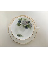 Royal Dover Bone China Tea Cup and Saucer Made in England White Rose Blu... - £17.32 GBP