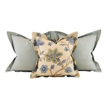 3 Pc Fabricut French General Aqua Blue Green Babette Floral Vine Pillow ... - £140.35 GBP