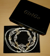 GirlGo White Leopard Puka Adjustable Shell Choker Necklace Bracelet Set NEW - £10.08 GBP