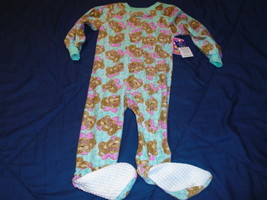 New Blanket Sleeper Size 2T-Mint Green w/Baby Leopards-Toddler Pajamas - £5.18 GBP