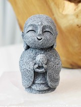 Feng Shui Zen Blissful Japanese Jizo Monk With Mani Jewel Mini Figurine 3&quot;Tall - £12.17 GBP