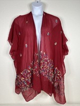 NWT Do Everything With Love Womens One Size Plus Red Paisley Open Front Shrug - £17.38 GBP