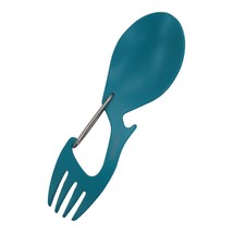 Kershaw Ration Eating Tool Teal Fork Spoon Bottle-Opener Carabiner Stainless - £7.84 GBP