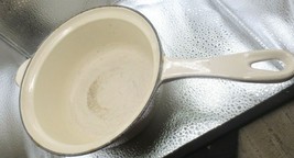 Le Creuset White Enamel Cast Iron #18 6&quot; diameter France Sauce Pan Pot No Lid - £26.22 GBP